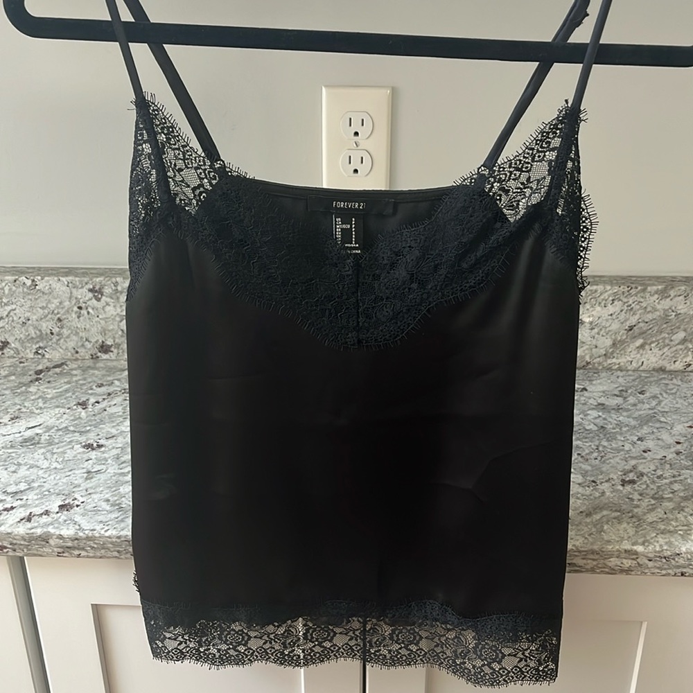 Forever 21 Black Lace Trimmed Camisole